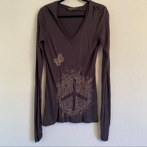 Oilily gray peace sign pullover tunic MEdium